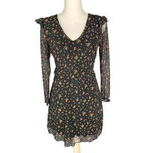 # 28 Women's 3/4th Sheer Sleeve Floral Mini Dress Medium